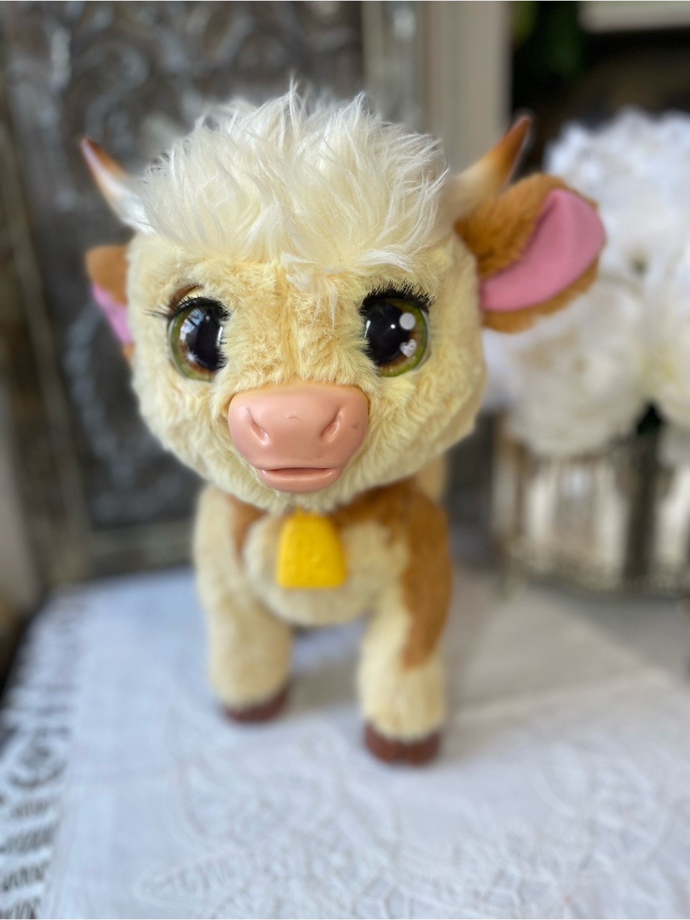 Fur Real Friends girl cow talking stuffed animal